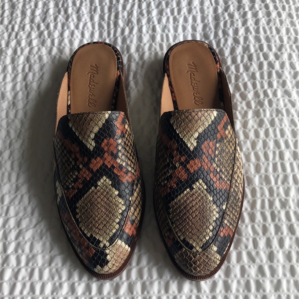The Frances Skimmer Mule in Snake Embossed Leather